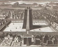 An illustration from Heilige Ceremonien, Gottes und Götzen-Dienste aller Völcker der Welt, Oder Eigentliche Vorstellung und summarischer Begriff, der vornehmsten Gottes-Dienstlichen Pflichten, Kirchen- und Tempel-Gebräuchen, der Christlich- und abgöttischen Völcker der gantzen Welt: Welche Nach des Berühmten Picarts Erfindung in Kupfer gestochen, und verlegt worden (1748)