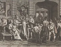An illustration from Heilige Ceremonien, Gottes und Götzen-Dienste aller Völcker der Welt, Oder Eigentliche Vorstellung und summarischer Begriff, der vornehmsten Gottes-Dienstlichen Pflichten, Kirchen- und Tempel-Gebräuchen, der Christlich- und abgöttischen Völcker der gantzen Welt: Welche Nach des Berühmten Picarts Erfindung in Kupfer gestochen, und verlegt worden (1748)