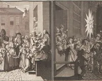Picture 9 of 312 from Heilige Ceremonien, Gottes und Götzen-Dienste aller Völcker der Welt, Oder Eigentliche Vorstellung und summarischer Begriff, der vornehmsten Gottes-Dienstlichen Pflichten, Kirchen- und Tempel-Gebräuchen, der Christlich- und abgöttischen Völcker der gantzen Welt: Welche Nach des Berühmten Picarts Erfindung in Kupfer gestochen, und verlegt worden (1748), leaf 51
