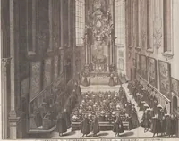 Picture 10 of 312 from Heilige Ceremonien, Gottes und Götzen-Dienste aller Völcker der Welt, Oder Eigentliche Vorstellung und summarischer Begriff, der vornehmsten Gottes-Dienstlichen Pflichten, Kirchen- und Tempel-Gebräuchen, der Christlich- und abgöttischen Völcker der gantzen Welt: Welche Nach des Berühmten Picarts Erfindung in Kupfer gestochen, und verlegt worden (1748), leaf 52