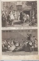 An illustration from Heilige Ceremonien, Gottes und Götzen-Dienste aller Völcker der Welt, Oder Eigentliche Vorstellung und summarischer Begriff, der vornehmsten Gottes-Dienstlichen Pflichten, Kirchen- und Tempel-Gebräuchen, der Christlich- und abgöttischen Völcker der gantzen Welt: Welche Nach des Berühmten Picarts Erfindung in Kupfer gestochen, und verlegt worden (1748)