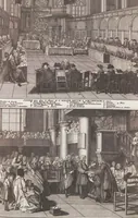 An illustration from Heilige Ceremonien, Gottes und Götzen-Dienste aller Völcker der Welt, Oder Eigentliche Vorstellung und summarischer Begriff, der vornehmsten Gottes-Dienstlichen Pflichten, Kirchen- und Tempel-Gebräuchen, der Christlich- und abgöttischen Völcker der gantzen Welt: Welche Nach des Berühmten Picarts Erfindung in Kupfer gestochen, und verlegt worden (1748)