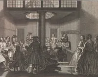 An illustration from Heilige Ceremonien, Gottes und Götzen-Dienste aller Völcker der Welt, Oder Eigentliche Vorstellung und summarischer Begriff, der vornehmsten Gottes-Dienstlichen Pflichten, Kirchen- und Tempel-Gebräuchen, der Christlich- und abgöttischen Völcker der gantzen Welt: Welche Nach des Berühmten Picarts Erfindung in Kupfer gestochen, und verlegt worden (1748)