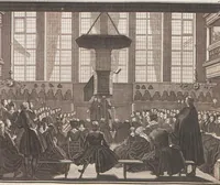 An illustration from Heilige Ceremonien, Gottes und Götzen-Dienste aller Völcker der Welt, Oder Eigentliche Vorstellung und summarischer Begriff, der vornehmsten Gottes-Dienstlichen Pflichten, Kirchen- und Tempel-Gebräuchen, der Christlich- und abgöttischen Völcker der gantzen Welt: Welche Nach des Berühmten Picarts Erfindung in Kupfer gestochen, und verlegt worden (1748)