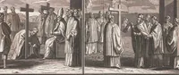 Picture 61 of 312 from Heilige Ceremonien, Gottes und Götzen-Dienste aller Völcker der Welt, Oder Eigentliche Vorstellung und summarischer Begriff, der vornehmsten Gottes-Dienstlichen Pflichten, Kirchen- und Tempel-Gebräuchen, der Christlich- und abgöttischen Völcker der gantzen Welt: Welche Nach des Berühmten Picarts Erfindung in Kupfer gestochen, und verlegt worden (1748), leaf 96