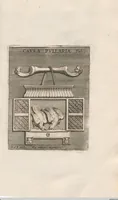 Picture 140 of 196 from Michaelis Angeli Causei De La Chausse Parisini Romanum Museum Sive Thesaurus Eruditae Antiquitatis: In Quo Gemmae, Idola, Insignia Sacerdotalia, Instrumenta sacrificijs, inservientia, Lucernae, Vasa, Bullae, Armillae, Fibulae, Claves, Annulli, Tesserae, Styli, Strigiles, Gutti, Phialae lacrymatoriae, vota, Signa Militaria, Marmora &c. (1707), leaf 249