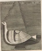 Picture 158 of 196 from Michaelis Angeli Causei De La Chausse Parisini Romanum Museum Sive Thesaurus Eruditae Antiquitatis: In Quo Gemmae, Idola, Insignia Sacerdotalia, Instrumenta sacrificijs, inservientia, Lucernae, Vasa, Bullae, Armillae, Fibulae, Claves, Annulli, Tesserae, Styli, Strigiles, Gutti, Phialae lacrymatoriae, vota, Signa Militaria, Marmora &c. (1707), leaf 277
