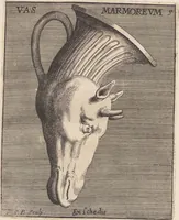 Picture 175 of 196 from Michaelis Angeli Causei De La Chausse Parisini Romanum Museum Sive Thesaurus Eruditae Antiquitatis: In Quo Gemmae, Idola, Insignia Sacerdotalia, Instrumenta sacrificijs, inservientia, Lucernae, Vasa, Bullae, Armillae, Fibulae, Claves, Annulli, Tesserae, Styli, Strigiles, Gutti, Phialae lacrymatoriae, vota, Signa Militaria, Marmora &c. (1707), leaf 312