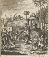 An illustration from D. Georg. Christoph. Petri ab Hartenfelß/ Consiliarii Et Archiatri Moguntini &c. &c. Elephantographia Curiosa: Cui Accessit Ejusdem Auctoris Oratio Panegyrica De Elephantis, Publice In Actu Doctorali Erfordiæ Habita; Nec Non Justi Lipsii Epistola De Eodem Argumento Erudite Conscripta: In Fine Adjectus Est Index Rerum Notabilium Locupletissimus