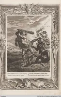 Picture 35 of 81 from Neueröffneter Musen-Tempel: welcher das allermerkwürdigste, aus den Fabeln der Alten in 60 auserlesenen und schönen Kupfern von Bernard Picart und andern kunstreichen Männern vorstellet ; mit deutlichen Erklärungen und Anmerkungen (1754), leaf 101