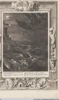 Picture 52 of 81 from Neueröffneter Musen-Tempel: welcher das allermerkwürdigste, aus den Fabeln der Alten in 60 auserlesenen und schönen Kupfern von Bernard Picart und andern kunstreichen Männern vorstellet ; mit deutlichen Erklärungen und Anmerkungen (1754), leaf 155