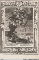 Picture 62 of 81 from Neueröffneter Musen-Tempel: welcher das allermerkwürdigste, aus den Fabeln der Alten in 60 auserlesenen und schönen Kupfern von Bernard Picart und andern kunstreichen Männern vorstellet ; mit deutlichen Erklärungen und Anmerkungen (1754), leaf 180