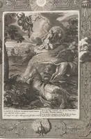 Picture 17 of 81 from Neueröffneter Musen-Tempel: welcher das allermerkwürdigste, aus den Fabeln der Alten in 60 auserlesenen und schönen Kupfern von Bernard Picart und andern kunstreichen Männern vorstellet ; mit deutlichen Erklärungen und Anmerkungen (1754), leaf 52
