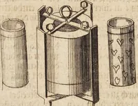 Picture 40 of 54 from (Dritter Theil): Neu-auffgerichtetes Rüst- und Zeughauß Der Natur: Worinnen Die so wundersame/ curiöse/ auch sehr nützliche Machinen und Instrumenten/ deren sich die heutige Naturkündiger in Erforschung der natürlichen Ursachen bedienen/ zu sehen und zu finden sind. Zum Vorschub aller derjenigen/ so der Lateinischen Sprach nicht mächtig sind/ und dennoch ihren Schöpffer in der Natur zu verehren suchen ... (1714), leaf 125