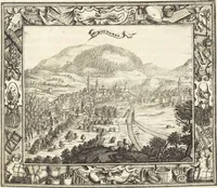 An illustration from Nürnbergische Hesperides, Oder Gründliche Beschreibung Der Edlen Citronat- Citronen- und Pomeranzen-Früchte: Wie solche in selbiger und benachbarten Gegend/ recht mögen eingesetzt/ gewartet/ erhalten und fortgebracht werden/ Samt Einer ausführlichen Erzehlung der meisten Sorten/ welche theils zu Nürnberg würcklich gewachsen/ theils von verschiedenen fremden Orten dahin gebracht worden, auf das accurateste in Kupffer gestochen/ in Vier Theile eingetheilet und mit nützlichen Anmerckungen erkläret (1708)