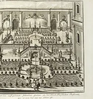 An illustration from Continvation der Nürnbergischen Hesperidvm, Oder: Fernere gründliche Beschreibung Der Edlen Citronat- Citronen- und Pomeranzen-Früchte: mit einem ausführlichen Bericht, wie solche am besten zu warten und zu erhalten seyn ; Worbei diejenigen Sorten, so theils zu Nürnberg gewachsen, theils von verschiedenen fremden Orten dahin gelanget, auf das accurateste in Kupffer gestochen und nachgezeichnet worden ; abermals in vier Theile eingetheilet, und mit gehörigen Anmerkungen erläutert (1714)