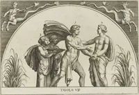An illustration from Le pitture antiche delle grotte di Roma, e del sepolcro de' Nasonj: disegnate, & intagliate alla similitudine degli antichi originali (1706)
