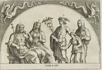 An illustration from Le pitture antiche delle grotte di Roma, e del sepolcro de' Nasonj: disegnate, & intagliate alla similitudine degli antichi originali (1706)