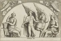 An illustration from Le pitture antiche delle grotte di Roma, e del sepolcro de' Nasonj: disegnate, & intagliate alla similitudine degli antichi originali (1706)