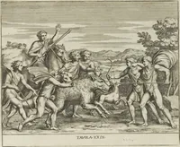 An illustration from Le pitture antiche delle grotte di Roma, e del sepolcro de' Nasonj: disegnate, & intagliate alla similitudine degli antichi originali (1706)