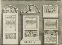 An illustration from Le pitture antiche delle grotte di Roma, e del sepolcro de' Nasonj: disegnate, & intagliate alla similitudine degli antichi originali (1706)