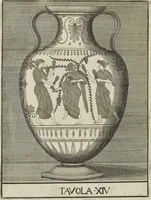 An illustration from Le pitture antiche delle grotte di Roma, e del sepolcro de' Nasonj: disegnate, & intagliate alla similitudine degli antichi originali (1706)