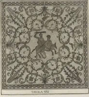 An illustration from Le pitture antiche delle grotte di Roma, e del sepolcro de' Nasonj: disegnate, & intagliate alla similitudine degli antichi originali (1706)