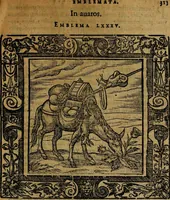 An illustration from Omnia Andreae Alciati v.c. emblemata [electronic resource]: cum commentariis, quibus emblematum omnium aperta origine, mens auctoris explicatur, & obscura omnia dubiáque illustrantur (1581)
