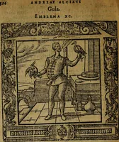 An illustration from Omnia Andreae Alciati v.c. emblemata [electronic resource]: cum commentariis, quibus emblematum omnium aperta origine, mens auctoris explicatur, & obscura omnia dubiáque illustrantur (1581)