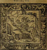 An illustration from Omnia Andreae Alciati v.c. emblemata [electronic resource]: cum commentariis, quibus emblematum omnium aperta origine, mens auctoris explicatur, & obscura omnia dubiáque illustrantur (1581)