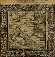 An illustration from Omnia Andreae Alciati v.c. emblemata [electronic resource]: cum commentariis, quibus emblematum omnium aperta origine, mens auctoris explicatur, & obscura omnia dubiáque illustrantur (1581)