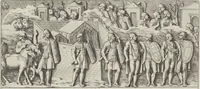 Picture 54 of 134 from Colonna Traiana eretta dal Senato, e popolo romano all'imperatore Traiano Avgvsto nel svo foro in Roma [electronic resource]: scolpita con l'historie della gverra dacica la prima e la seconda espeditione, e vittoria contro il re Decebalo (1673), leaf 107