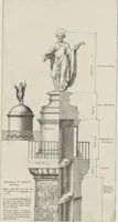 An illustration from Colonna Traiana eretta dal Senato, e popolo romano all'imperatore Traiano Avgvsto nel svo foro in Roma [electronic resource]: scolpita con l'historie della gverra dacica la prima e la seconda espeditione, e vittoria contro il re Decebalo (1673)