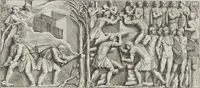 Picture 60 of 134 from Colonna Traiana eretta dal Senato, e popolo romano all'imperatore Traiano Avgvsto nel svo foro in Roma [electronic resource]: scolpita con l'historie della gverra dacica la prima e la seconda espeditione, e vittoria contro il re Decebalo (1673), leaf 119