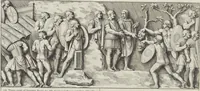 Picture 63 of 134 from Colonna Traiana eretta dal Senato, e popolo romano all'imperatore Traiano Avgvsto nel svo foro in Roma [electronic resource]: scolpita con l'historie della gverra dacica la prima e la seconda espeditione, e vittoria contro il re Decebalo (1673), leaf 125