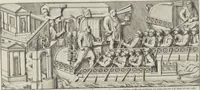 An illustration from Colonna Traiana eretta dal Senato, e popolo romano all'imperatore Traiano Avgvsto nel svo foro in Roma [electronic resource]: scolpita con l'historie della gverra dacica la prima e la seconda espeditione, e vittoria contro il re Decebalo (1673)