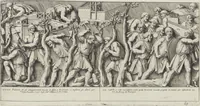 Picture 81 of 134 from Colonna Traiana eretta dal Senato, e popolo romano all'imperatore Traiano Avgvsto nel svo foro in Roma [electronic resource]: scolpita con l'historie della gverra dacica la prima e la seconda espeditione, e vittoria contro il re Decebalo (1673), leaf 161