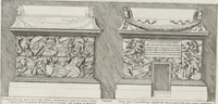 An illustration from Colonna Traiana eretta dal Senato, e popolo romano all'imperatore Traiano Avgvsto nel svo foro in Roma [electronic resource]: scolpita con l'historie della gverra dacica la prima e la seconda espeditione, e vittoria contro il re Decebalo (1673)