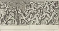Picture 104 of 134 from Colonna Traiana eretta dal Senato, e popolo romano all'imperatore Traiano Avgvsto nel svo foro in Roma [electronic resource]: scolpita con l'historie della gverra dacica la prima e la seconda espeditione, e vittoria contro il re Decebalo (1673), leaf 203
