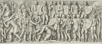 Picture 105 of 134 from Colonna Traiana eretta dal Senato, e popolo romano all'imperatore Traiano Avgvsto nel svo foro in Roma [electronic resource]: scolpita con l'historie della gverra dacica la prima e la seconda espeditione, e vittoria contro il re Decebalo (1673), leaf 205