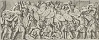 Picture 115 of 134 from Colonna Traiana eretta dal Senato, e popolo romano all'imperatore Traiano Avgvsto nel svo foro in Roma [electronic resource]: scolpita con l'historie della gverra dacica la prima e la seconda espeditione, e vittoria contro il re Decebalo (1673), leaf 225