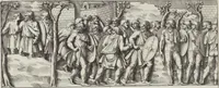 An illustration from Colonna Traiana eretta dal Senato, e popolo romano all'imperatore Traiano Avgvsto nel svo foro in Roma [electronic resource]: scolpita con l'historie della gverra dacica la prima e la seconda espeditione, e vittoria contro il re Decebalo (1673)