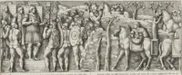 An illustration from Colonna Traiana eretta dal Senato, e popolo romano all'imperatore Traiano Avgvsto nel svo foro in Roma [electronic resource]: scolpita con l'historie della gverra dacica la prima e la seconda espeditione, e vittoria contro il re Decebalo (1673)