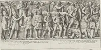 Picture 118 of 134 from Colonna Traiana eretta dal Senato, e popolo romano all'imperatore Traiano Avgvsto nel svo foro in Roma [electronic resource]: scolpita con l'historie della gverra dacica la prima e la seconda espeditione, e vittoria contro il re Decebalo (1673), leaf 231