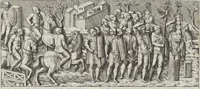 An illustration from Colonna Traiana eretta dal Senato, e popolo romano all'imperatore Traiano Avgvsto nel svo foro in Roma [electronic resource]: scolpita con l'historie della gverra dacica la prima e la seconda espeditione, e vittoria contro il re Decebalo (1673)