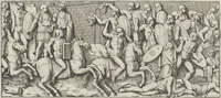 Picture 29 of 134 from Colonna Traiana eretta dal Senato, e popolo romano all'imperatore Traiano Avgvsto nel svo foro in Roma [electronic resource]: scolpita con l'historie della gverra dacica la prima e la seconda espeditione, e vittoria contro il re Decebalo (1673), leaf 57