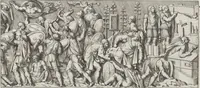 Picture 30 of 134 from Colonna Traiana eretta dal Senato, e popolo romano all'imperatore Traiano Avgvsto nel svo foro in Roma [electronic resource]: scolpita con l'historie della gverra dacica la prima e la seconda espeditione, e vittoria contro il re Decebalo (1673), leaf 59
