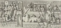 Picture 36 of 134 from Colonna Traiana eretta dal Senato, e popolo romano all'imperatore Traiano Avgvsto nel svo foro in Roma [electronic resource]: scolpita con l'historie della gverra dacica la prima e la seconda espeditione, e vittoria contro il re Decebalo (1673), leaf 71