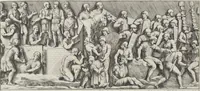 An illustration from Colonna Traiana eretta dal Senato, e popolo romano all'imperatore Traiano Avgvsto nel svo foro in Roma [electronic resource]: scolpita con l'historie della gverra dacica la prima e la seconda espeditione, e vittoria contro il re Decebalo (1673)
