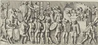 An illustration from Colonna Traiana eretta dal Senato, e popolo romano all'imperatore Traiano Avgvsto nel svo foro in Roma [electronic resource]: scolpita con l'historie della gverra dacica la prima e la seconda espeditione, e vittoria contro il re Decebalo (1673)